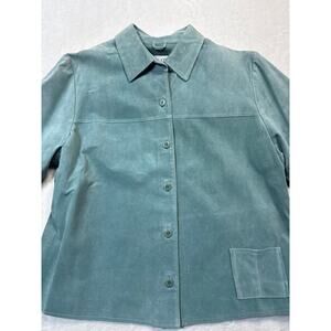Pendleton Teal Button-Up Suede Jacket